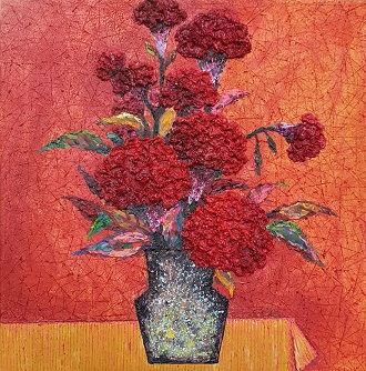 붉은 꽃이 있는 풍경