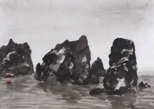 피안(彼岸)25-3_34x45cm_한지에 수묵_2025